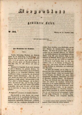 Morgenblatt für gebildete Leser (Morgenblatt für gebildete Stände) Montag 21. Dezember 1846