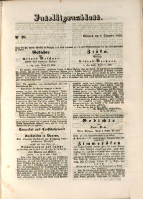 Morgenblatt für gebildete Leser (Morgenblatt für gebildete Stände) Mittwoch 9. Dezember 1846