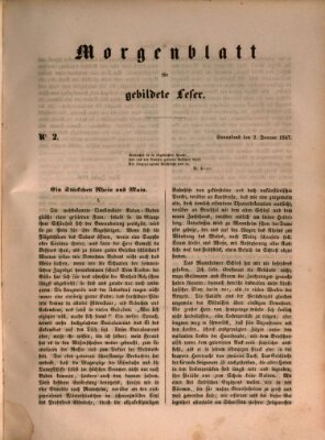 Morgenblatt für gebildete Leser (Morgenblatt für gebildete Stände) Samstag 2. Januar 1847