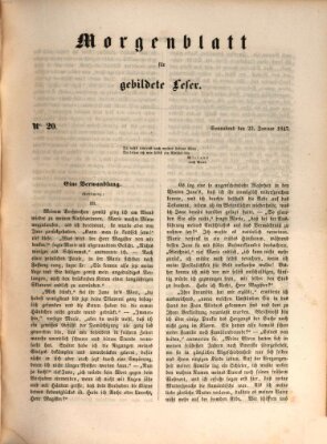 Morgenblatt für gebildete Leser (Morgenblatt für gebildete Stände) Samstag 23. Januar 1847