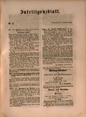 Morgenblatt für gebildete Leser (Morgenblatt für gebildete Stände) Mittwoch 24. Februar 1847