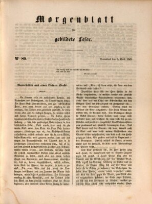 Morgenblatt für gebildete Leser (Morgenblatt für gebildete Stände) Samstag 3. April 1847