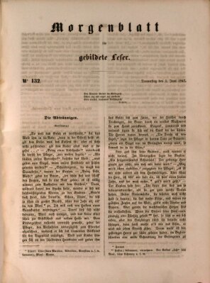 Morgenblatt für gebildete Leser (Morgenblatt für gebildete Stände) Donnerstag 3. Juni 1847