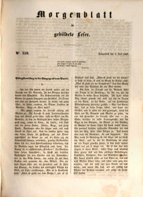 Morgenblatt für gebildete Leser (Morgenblatt für gebildete Stände) Samstag 3. Juli 1847