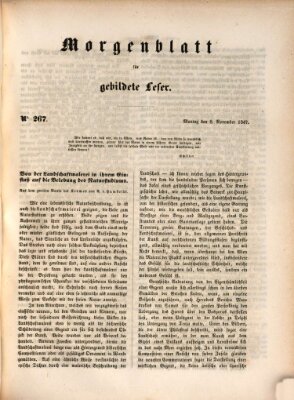 Morgenblatt für gebildete Leser (Morgenblatt für gebildete Stände) Montag 8. November 1847