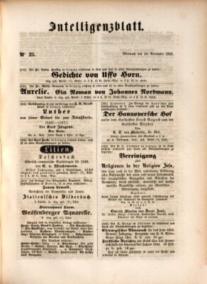 Morgenblatt für gebildete Leser (Morgenblatt für gebildete Stände) Mittwoch 10. November 1847