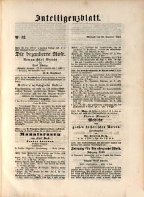 Morgenblatt für gebildete Leser (Morgenblatt für gebildete Stände) Mittwoch 29. Dezember 1847