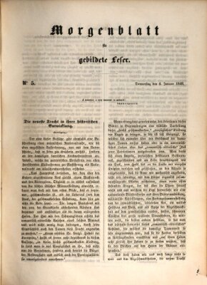 Morgenblatt für gebildete Leser (Morgenblatt für gebildete Stände) Donnerstag 6. Januar 1848