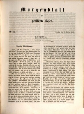 Morgenblatt für gebildete Leser (Morgenblatt für gebildete Stände) Dienstag 18. Januar 1848