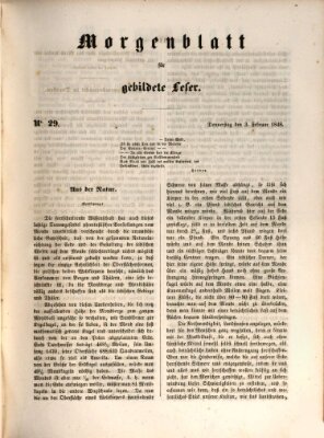 Morgenblatt für gebildete Leser (Morgenblatt für gebildete Stände) Donnerstag 3. Februar 1848