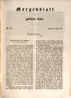 Morgenblatt für gebildete Leser (Morgenblatt für gebildete Stände) Dienstag 7. März 1848