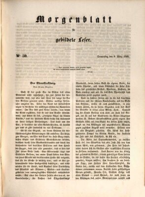 Morgenblatt für gebildete Leser (Morgenblatt für gebildete Stände) Donnerstag 9. März 1848