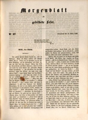 Morgenblatt für gebildete Leser (Morgenblatt für gebildete Stände) Samstag 18. März 1848