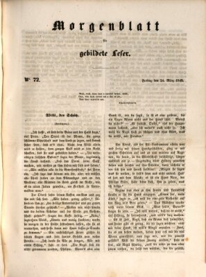 Morgenblatt für gebildete Leser (Morgenblatt für gebildete Stände) Freitag 24. März 1848