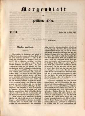 Morgenblatt für gebildete Leser (Morgenblatt für gebildete Stände) Freitag 12. Mai 1848