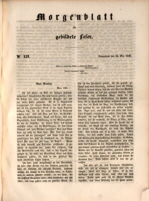 Morgenblatt für gebildete Leser (Morgenblatt für gebildete Stände) Samstag 20. Mai 1848