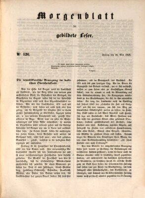 Morgenblatt für gebildete Leser (Morgenblatt für gebildete Stände) Freitag 26. Mai 1848
