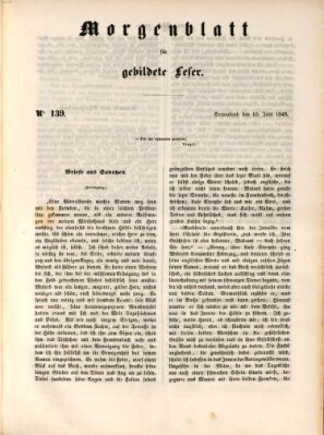 Morgenblatt für gebildete Leser (Morgenblatt für gebildete Stände) Samstag 10. Juni 1848