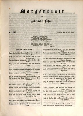 Morgenblatt für gebildete Leser (Morgenblatt für gebildete Stände) Mittwoch 5. Juli 1848