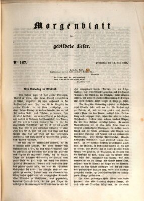 Morgenblatt für gebildete Leser (Morgenblatt für gebildete Stände) Donnerstag 13. Juli 1848