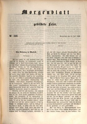 Morgenblatt für gebildete Leser (Morgenblatt für gebildete Stände) Samstag 15. Juli 1848