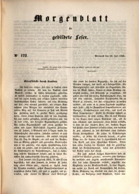 Morgenblatt für gebildete Leser (Morgenblatt für gebildete Stände) Mittwoch 19. Juli 1848