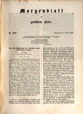 Morgenblatt für gebildete Leser (Morgenblatt für gebildete Stände) Samstag 5. August 1848