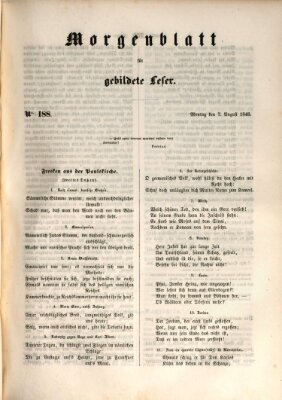 Morgenblatt für gebildete Leser (Morgenblatt für gebildete Stände) Montag 7. August 1848