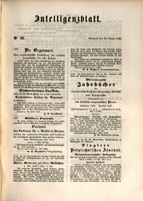 Morgenblatt für gebildete Leser (Morgenblatt für gebildete Stände) Mittwoch 30. August 1848