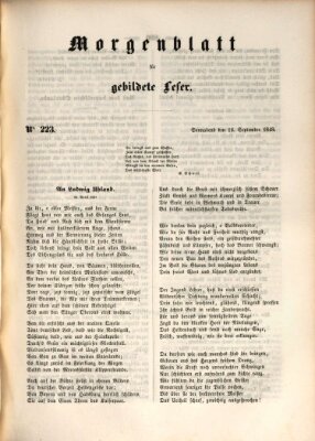 Morgenblatt für gebildete Leser (Morgenblatt für gebildete Stände) Samstag 16. September 1848