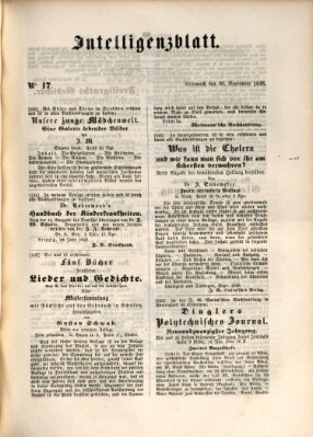 Morgenblatt für gebildete Leser (Morgenblatt für gebildete Stände) Mittwoch 20. September 1848