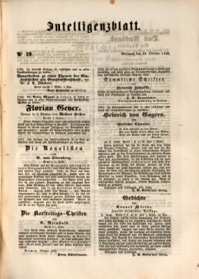 Morgenblatt für gebildete Leser (Morgenblatt für gebildete Stände) Mittwoch 18. Oktober 1848