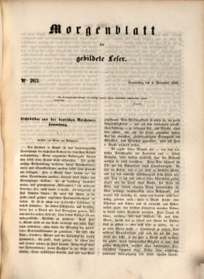 Morgenblatt für gebildete Leser (Morgenblatt für gebildete Stände) Donnerstag 2. November 1848