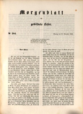 Morgenblatt für gebildete Leser (Morgenblatt für gebildete Stände) Montag 27. November 1848