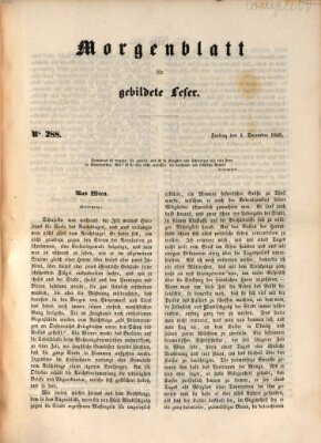 Morgenblatt für gebildete Leser (Morgenblatt für gebildete Stände) Freitag 1. Dezember 1848