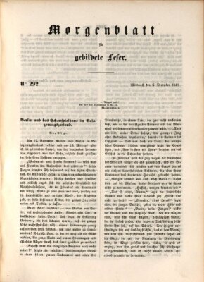 Morgenblatt für gebildete Leser (Morgenblatt für gebildete Stände) Mittwoch 6. Dezember 1848