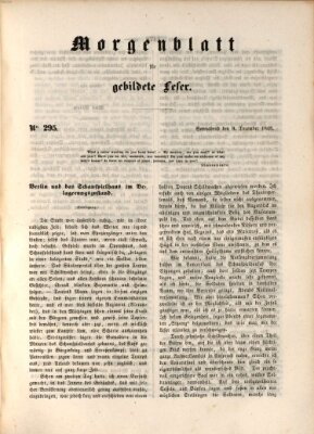 Morgenblatt für gebildete Leser (Morgenblatt für gebildete Stände) Samstag 9. Dezember 1848