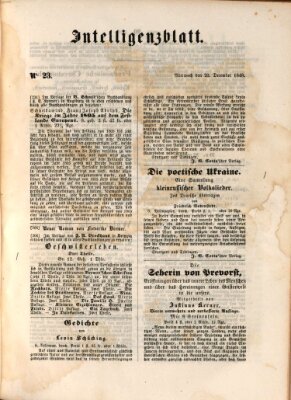 Morgenblatt für gebildete Leser (Morgenblatt für gebildete Stände) Mittwoch 20. Dezember 1848