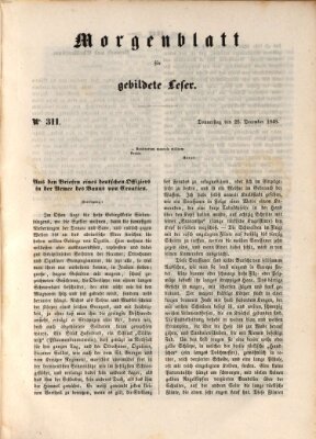 Morgenblatt für gebildete Leser (Morgenblatt für gebildete Stände) Donnerstag 28. Dezember 1848