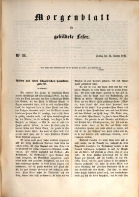 Morgenblatt für gebildete Leser (Morgenblatt für gebildete Stände) Freitag 12. Januar 1849