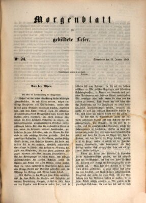 Morgenblatt für gebildete Leser (Morgenblatt für gebildete Stände) Samstag 27. Januar 1849