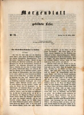 Morgenblatt für gebildete Leser (Morgenblatt für gebildete Stände) Freitag 23. März 1849