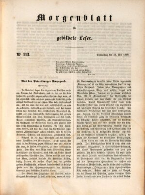 Morgenblatt für gebildete Leser (Morgenblatt für gebildete Stände) Donnerstag 10. Mai 1849