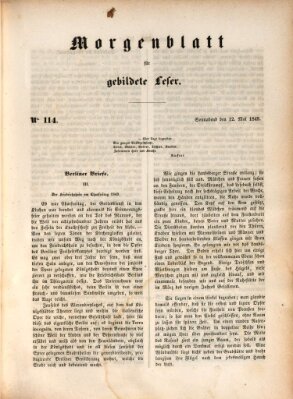 Morgenblatt für gebildete Leser (Morgenblatt für gebildete Stände) Samstag 12. Mai 1849