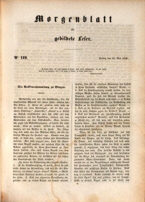 Morgenblatt für gebildete Leser (Morgenblatt für gebildete Stände) Freitag 18. Mai 1849