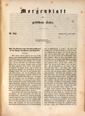 Morgenblatt für gebildete Leser (Morgenblatt für gebildete Stände) Freitag 1. Juni 1849