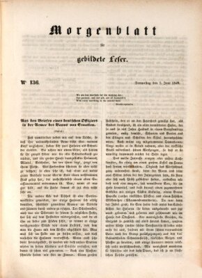 Morgenblatt für gebildete Leser (Morgenblatt für gebildete Stände) Donnerstag 7. Juni 1849