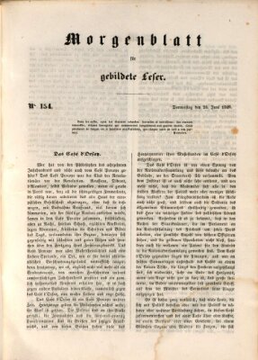 Morgenblatt für gebildete Leser (Morgenblatt für gebildete Stände) Donnerstag 28. Juni 1849