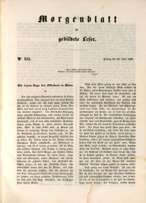 Morgenblatt für gebildete Leser (Morgenblatt für gebildete Stände) Freitag 29. Juni 1849