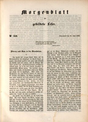 Morgenblatt für gebildete Leser (Morgenblatt für gebildete Stände) Samstag 30. Juni 1849